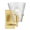 Z-Lite Analia Wall Sconce, 1-Light, 6.5 In.W x 7.5 In.L x 9.25 In.H, Modern Gold/Clear Ribbed 1101-1S-MGLD - alternate 2